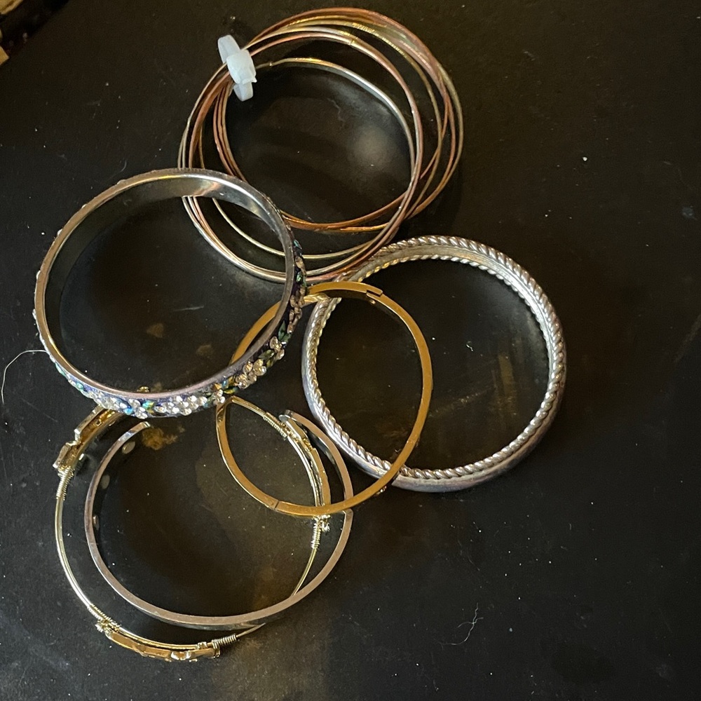 Elegant Gold and Silver Bangle Set